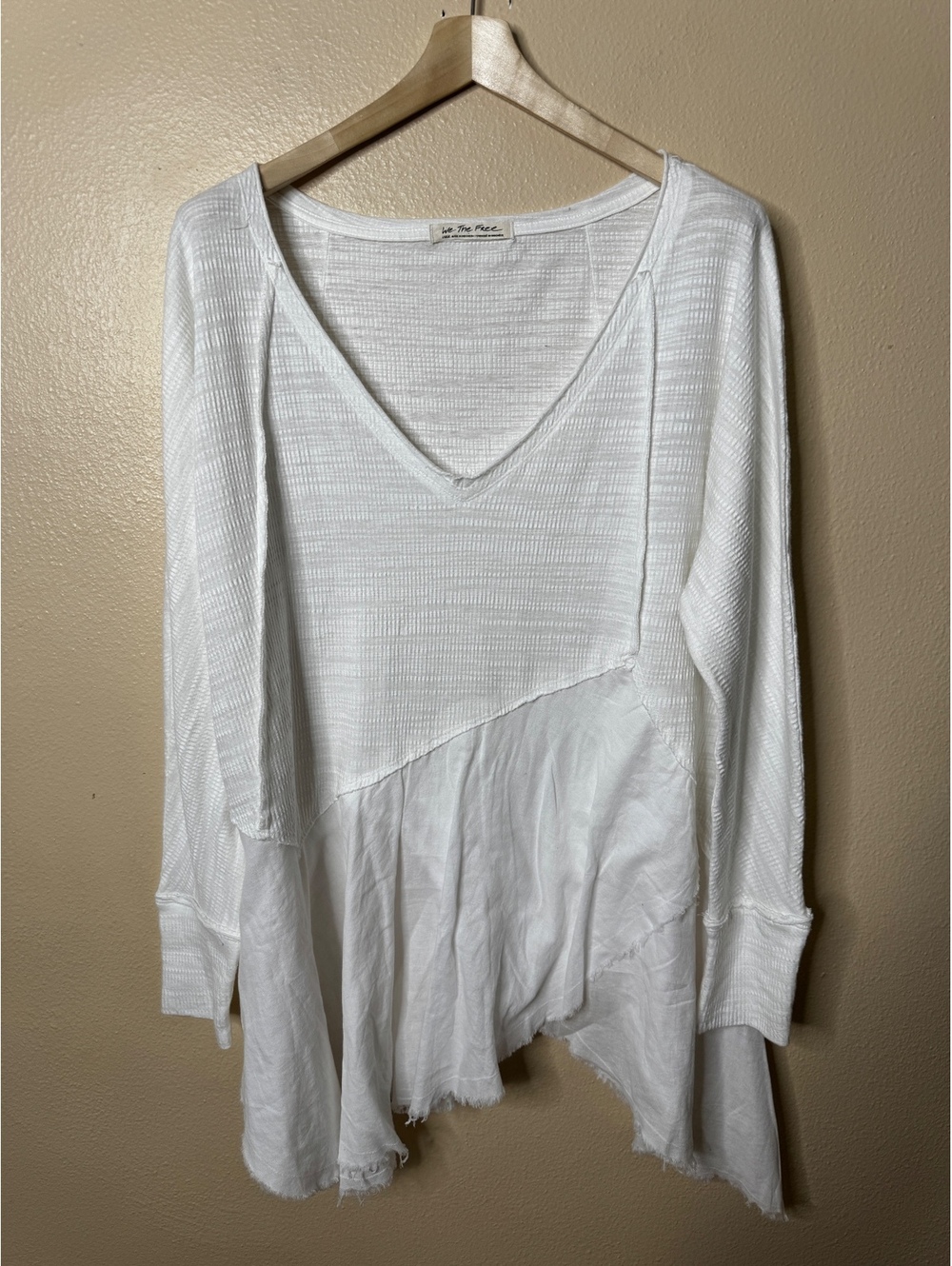 Free People We The Free Comin In Hot Tunic Women’s Large White Oversized Boho
